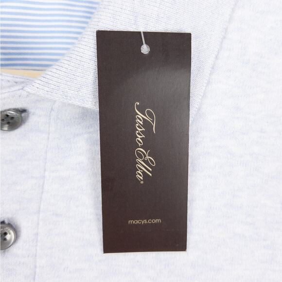 Tassa Elba 2-Button Polo Men's Medium Gray Cotton New Tags - Picture 5 of 12